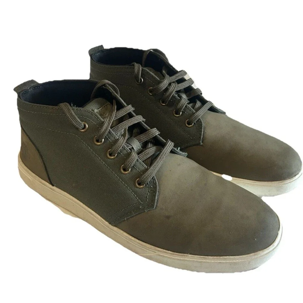 Timberland Davis Square Men's Size 7.5  Chukka Dark Green Nubuck Canvas Sneaker